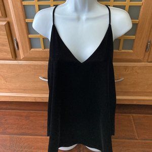 Loft Black Velvet Halter Slip Top Small